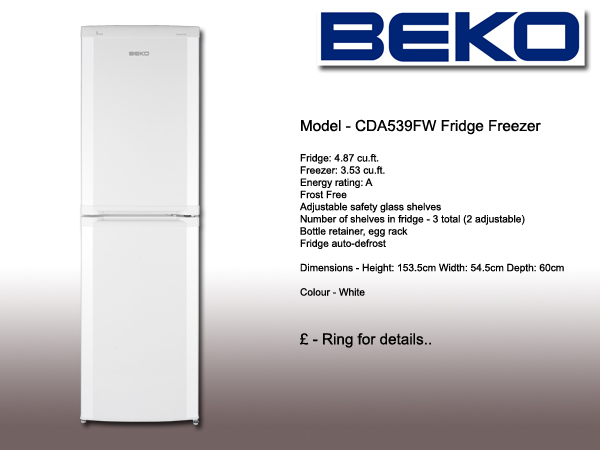 cda539fw beko fridge freezer